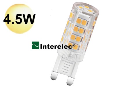 LAMPARA LED 4.5W 220V BIPIN G9 INTERELEC BLANCO-CALIDO