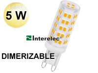 LAMPARA LED 5W  DIMERIZABLE 220V BIPIN G9 INTERELEC BLANCO CALIDO 