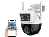 CAMARA DOMO DOBLE CAMARA FIJA MAS MOVIL APTA EXTERIOR WIFI P2P