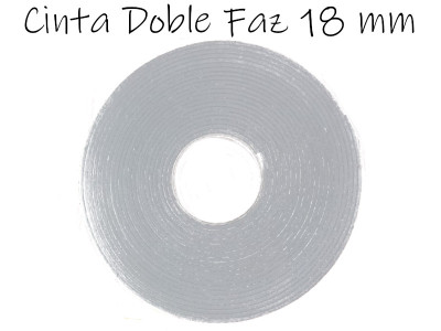 CINTA PARA PEGAR DOBLE FAZ 18 MM X 5 METROS