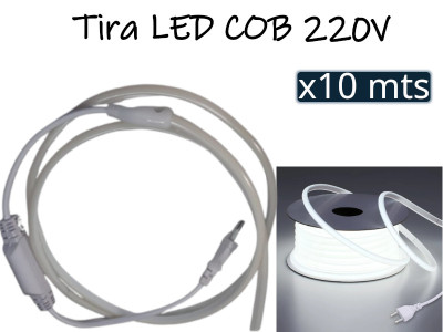 TIRA DE LED COB X 10 METROS 220V BLANCO FRIO