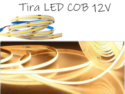 TIRA DE LED COB X 5 METROS 12V BLANCO CALIDO