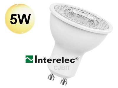 DICROICA LED 5W 220V GU10 "INTERELEC" BLANCO CALIDO