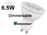 DICROICA LED DIMERIZABLE 6.5W 220V GU10 "INTERELEC" BLANCO FRIO/ LUZ DIA