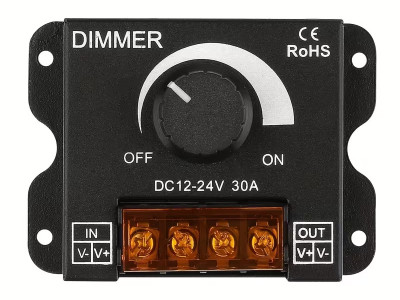 DIMMER 12V 30A CON PERILLA  PARA TIRA LED MONOCROMATICA