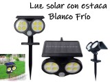 LAMPARA SOLAR BLANCO FRIO CON SENSOR DE MOVIMIENTO Y ESTACA