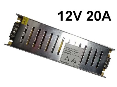 FUENTE 12V 20A SLIM C/ BORNERA