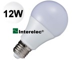 LAMPARA LED BULBO 12W 220V E27 INTERELEC BLANCO FRIO/ LUZ DIA