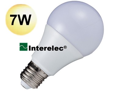 LAMPARA LED BULBO 7W 220V E27 "INTERELEC" BLANCO CALIDO