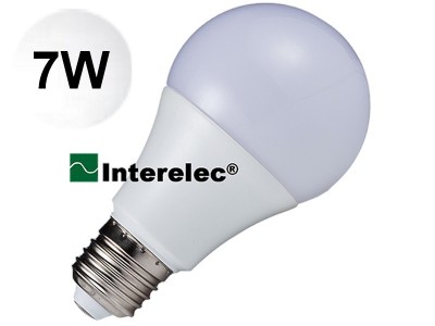 LAMPARA LED BULBO 7W 220V E27 "INTERELEC" BLANCO FRIO/ LUZ DIA