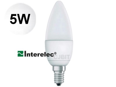 LAMPARA LED VELA 5W 220V E14 "INTERELEC" BLANCO FRIO