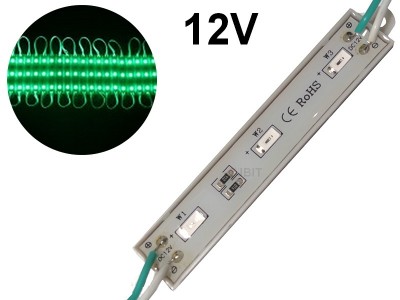 MODULO DE 3 LEDS APTO PARA USO EN EXTERIOR VERDE