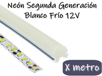 NEON LED SEGUNDA GENERACION 12V POR METRO BLANCO FRIO
