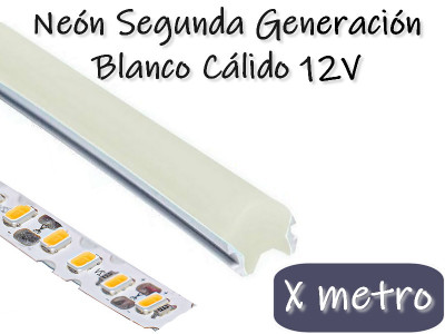 NEON LED SEGUNDA GENERACION 12V POR METRO BLANCO CALIDO