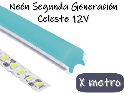 NEON LED SEGUNDA GENERACION 12V POR METRO CELESTE
