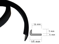 PERFIL TAPACANTO DE PVC FLEXIBLE NEGRO X METRO