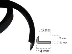 PERFIL TAPACANTO DE PVC FLEXIBLE NEGRO X METRO