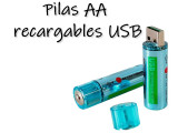 PILA AA RECARGABLE USB X 2 UNIDADES EN BLISTER 