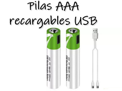 PILA AAA RECARGABLE USB X 2 UNIDADES EN BLISTER 