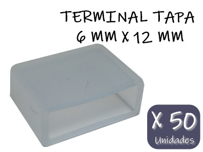 TERMINAL TAPA FINAL 6 MM X 12 MM X 50 UNIDADES