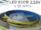 TIRA DE LED FCOB X 10 METROS 220V BLANCO CALIDO