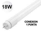 TUBO LED T8 18W VIDRIO CONEXIÓN EN 1 PUNTA BLANCO FRIO/ LUZ DÍA