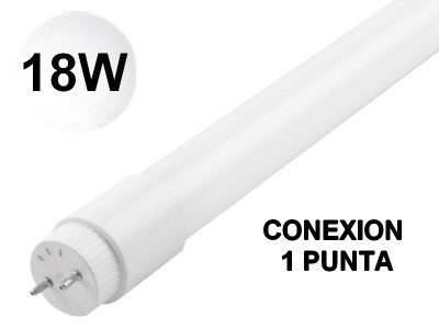 TUBO LED T8 18W VIDRIO CONEXIÓN EN 1 PUNTA BLANCO FRIO/ LUZ DÍA