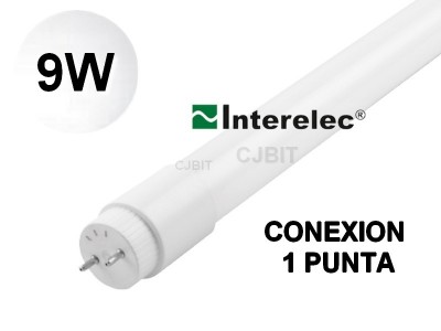 TUBO LED T8 9W VIDRIO CONEXIÓN EN 1 PUNTA BLANCO FRIO/ LUZ DÍA