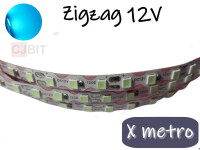 TIRA DE LEDS ZIGZAG 2835 120 LEDS POR METRO INTERIOR 12V CELESTE TIRA DE LEDS ZIGZAG 2835 120 LEDS POR METRO INTERIOR 12V CELESTE