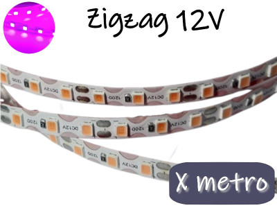 TIRA DE LEDS ZIGZAG 2835 120 LEDS POR METRO INTERIOR 12V VIOLETA TIRA DE LEDS ZIGZAG 2835 120 LEDS POR METRO INTERIOR 12V VIOLETA