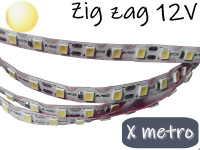 TIRA DE LEDS ZIGZAG 2835 120 LEDS POR METRO INTERIOR 12V BLANCO CALIDO