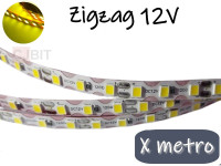 TIRA DE LEDS ZIGZAG 2835 120 LEDS POR METRO INTERIOR 12V AMARILLO