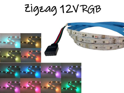 TIRA DE LEDS ZIGZAG RGB 2835 60 LEDS POR 5 METROS INTERIOR 12V TIRA DE LEDS ZIGZAG RGB 2835 60 LEDS POR 5 METROS INTERIOR 12V